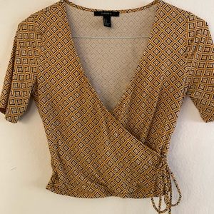 Yellow Tie Up Crop Top Forever21